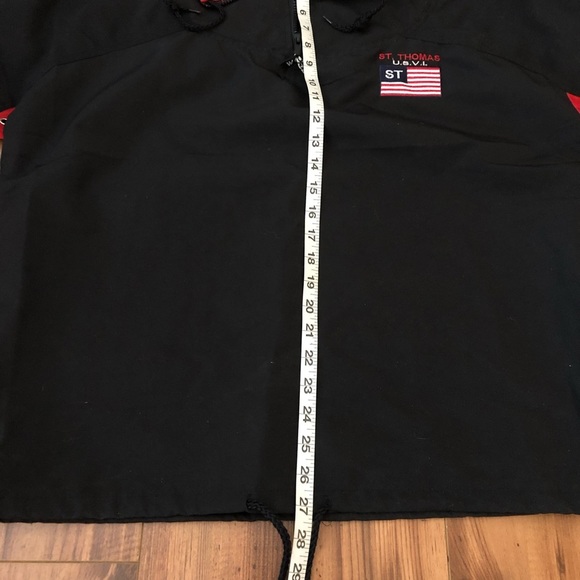 St Thomas Navy Embroidered Flag Pull Over Jacket Coastal Nautical Unisex Medium - Picture 4 of 13